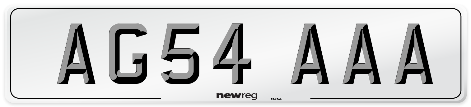 AG54 AAA Number Plate from New Reg